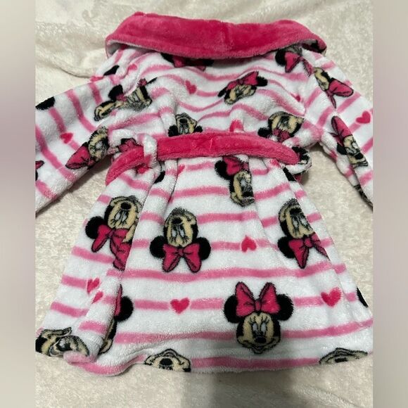 Disney Minnie Mouse Robe - pink & white - 2T - Picture 3 of 6